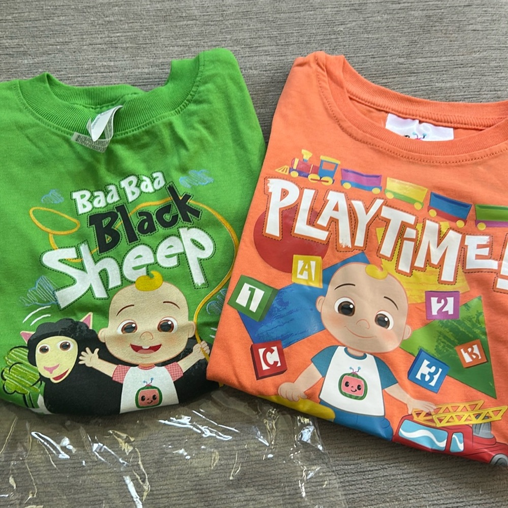 Set of 2 Brand New Cocomelon Shirts ~ 18months and 2t